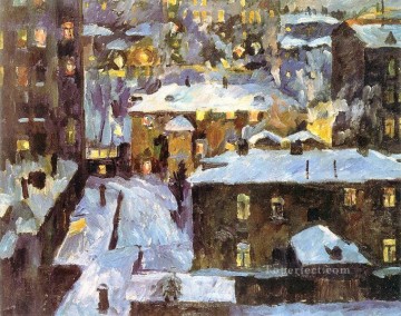 アリスタルク・レントゥロフ Painting - 家長の池の夜 1928年 アリスタルフ・ヴァシレーヴィチ・レントゥロフ
